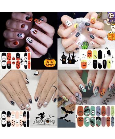 SOGAYU Halloween Nail Wraps Art Stickers - Pumpkin Bat Ghost Spider Vampire Pattern - 12 Sheets with 2 Nail Files (168 Pieces) - DIY Self-Adhesive Nail Decals for Party Decor - Buy Online on GoSupps.com