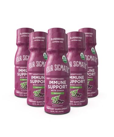 Four Sigmatic Adaptogen Immune Support with Chaga Elderberry 6 Bottles 2.5 fl oz (74 ml) Each