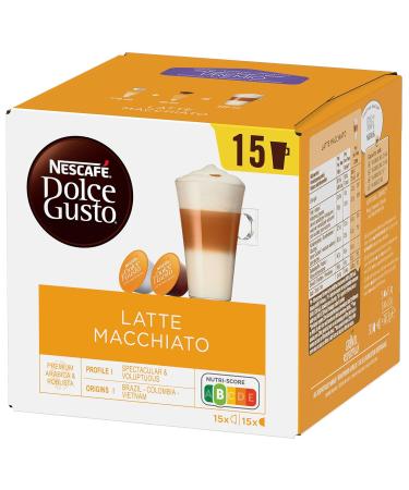 Nescaf Dolce Gusto Latte Macchiato Capsules - 90 Coffee Pods (3-Pack) - Aromatic Espresso & Fine Milk Foam - International Shipping Available - Buy Online on GoSupps.com