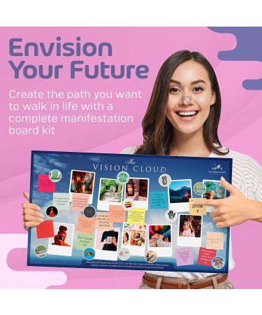 Vision Cloud Vision Board Kit for Women - Dream Board with 100 Pictures, 60 Affirmation Cards, 40 Stickers - Manifestation Supplies for Adult Mood Board - Buy Online on GoSupps.com