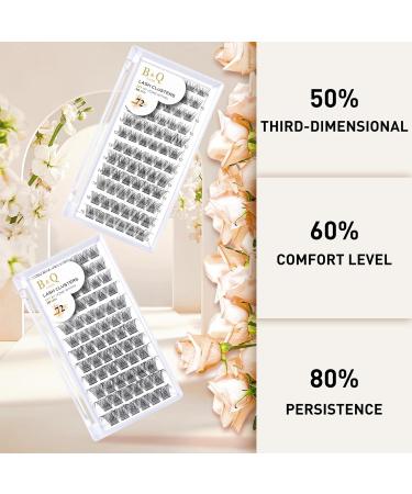 DIY Soft Fluffy D Curl Cluster Lashes 12mm - 72 Clusters | B&Q Natural Eyelash Extensions - Buy Online on GoSupps.com