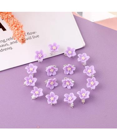 AndiBro Mini Lilies Hair Clip Set - 20 Cute Purple Decorative Short Hairpins for Women & Girls | Fashionable Metal Hair Jewelry & Gifts - Buy Online on GoSupps.com