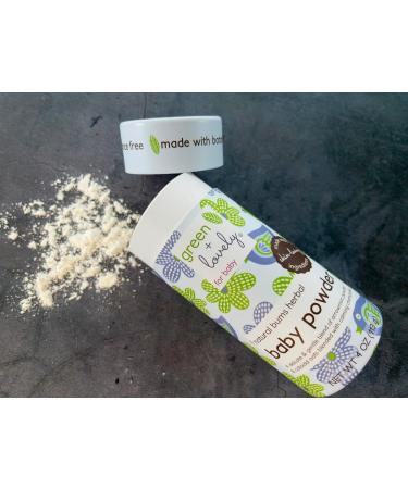 Natural Bums Baby Powder - Gentle Arrowroot & Chamomile Formula Talc-Free & Safe for Sensitive Skin - 6 oz - Green + Lovely - Buy Online on GoSupps.com