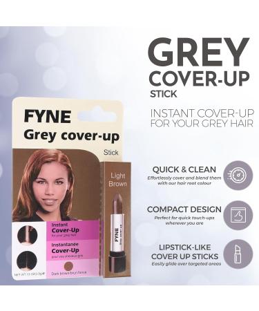 FYNE Root Touch Up Cover Stick - Pack of 4 - Instant Light Brown Grey Hair Cover Up - Magic Retouch Temporary Hair Colour for Men & Women Light Brown stick 4 - Buy Online on GoSupps.com