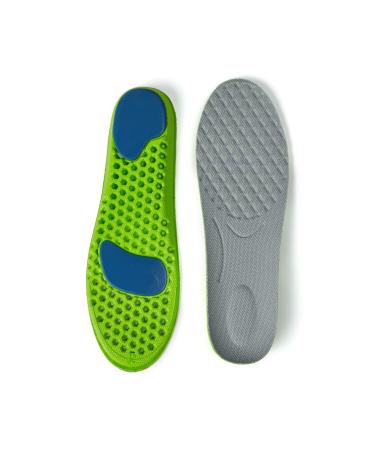 1 Pair Memory Foam Insoles Black Green pu Insoles Plantar Fasciitis Relief Insoles Provide Superior Shock Absorption and Cushioning for Foot Pain Relief Plantar Fasciitis Insoles Women12 Men 10