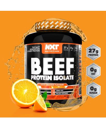 NXT Nutrition Beef Protein Isolate Powder - Protein Powder High in Natural Amino Acids - Paleo Keto Friendly - Dairy and Gluten Free - Muscle Recovery | 1.8kg (Orange) - Buy Online on GoSupps.com