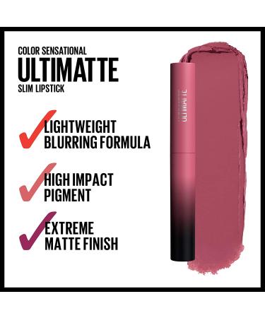 Maybelline Color Sensational Ultimatte Matte Lipstick in More Mauve - Intense Color Pigment - Non-Drying Formula - 0.06 Ounce - Buy Online on GoSupps.com
