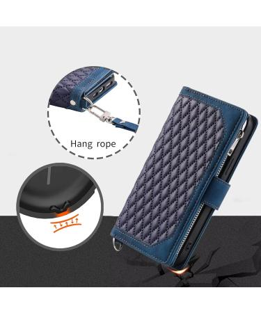 Buy TTVV Crossbody Zipper Case for Samsung Galaxy A13 5G - Retro Wallet Handbag with Magnetic Card Holder & Shoulder Strap - PU Leather Cover in Blue - Buy Online on GoSupps.com