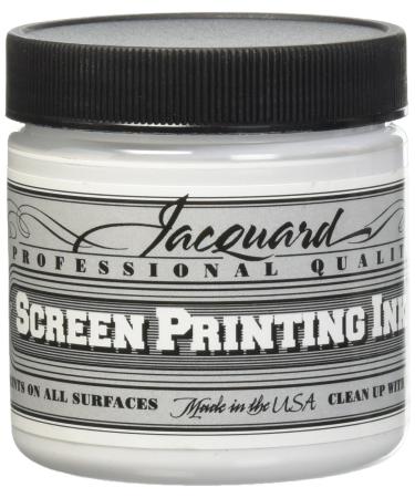 Jacquard Professional Screen Print Ink  Water-Soluable  4oz Jar  Super Opaque White (119)