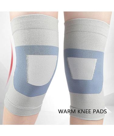 Compression Knee Sleeve | Light Gray Elastic Knee Brace | Sweat Absorbent & Nonslip | Breathable Fitness Support (M) - Fast International Shipping - Buy Online on GoSupps.com