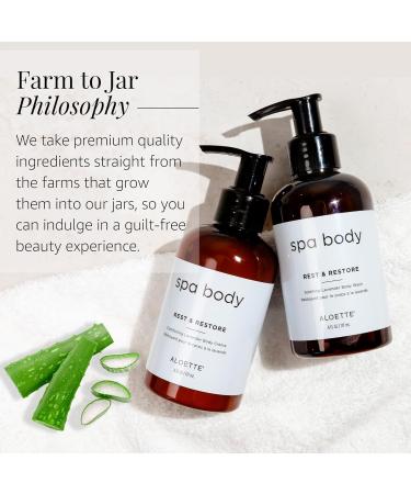 Aloette Lavender Body Wash Rest & Restore - Hydrating & Moisturizing Body Wash for Dry Skin with Natural Aloe Vera & Vitamin E - Exfoliating & Rejuvenating Skin Care Products for Men & Women - Buy Online on GoSupps.com