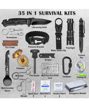 35 in 1 Survival Kit - Gifts for Dad, Men, Husband - Powerful Gear for Camping, Hiking, Hunting - Birthday Gifts for Him, Teen Boy, Boyfriend - Buy Online on GoSupps.com