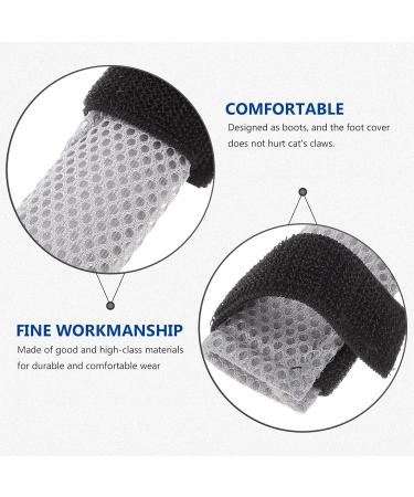 Hemoblo Cat Claw Covers - Scratch Protection & Breakable Mesh Paw Caps for Cats | 4 Pcs Gray (10x9x0.5cm) - Ideal for Grooming & Bathing - Buy Online on GoSupps.com