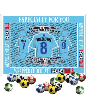 Manchester Blues Football Shirt Personalised Gift Boxed Sweets Variety - Buy Online on GoSupps.com