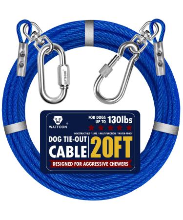 Dog leash for court 6.1 m 7.6 m 9.1 m 10.7 m 12.2 m 13.7 m 15.2 m 16.8 m 19.8 m 30 5 m steel belt robust grip buying festival long dog chains for outside camping park (6 m blue) 6.1 m blue 20ft