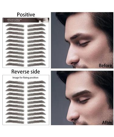 Aresvns Tattoo Eyebrow for Men - 66 Pairs Dark Brown 4D Eyebrows Tattoo - Waterproof Christmas Gift - Buy Online on GoSupps.com