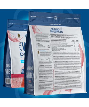 Applied Nutrition Critical Whey Protein Powder - High Protein Muscle Building Supplement with BCAAs & Glutamine (Strawberry 450g) - Buy Online on GoSupps.com