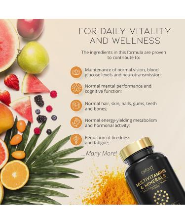 Award Winning A-Z Multivitamins and Minerals Boosted with Turmeric | Made in The UK | Vegan Multivitamin Tablets for Women & Men | 100% NRV Multivitamin with 27 Key Nutrients | 180 Capsules - Buy Online on GoSupps.com