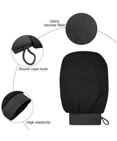 Peeling Glove Body Set - 2pc Dewy Hours Exfoliating Massage & Hammam Shower Sponge for Skin - Black Body & Face Scrub - Buy Online on GoSupps.com