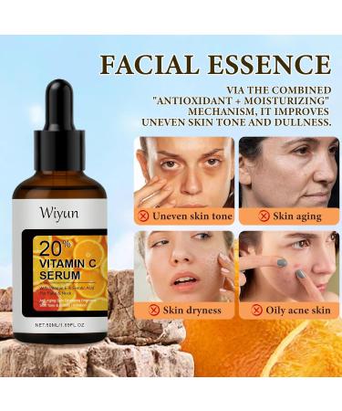 Ourdort Vitamin C facial serum 50 ml vitamin C serum antioxidant shine serum with hyaluronic acid vitamin E antiimperfections antiwrinkle eye contour illuminated smooth - Buy Online on GoSupps.com