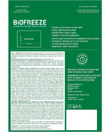 Biofreeze Patches (5 Large Size) Penetrating Pain Relief for Sore Muscles Arthritis Backaches and Sore Joints Fast Acting Long Lasting Cooling Menthol Formula Mess Free Application Flexible Fabric for Comfort  - Buy Online on GoSupps.com