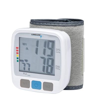 Lumiscope Automatic Wrist Digital Blood Pressure Monitor - Digital LCD Screen, Pulse Monitor, and 2-User Memory - 1143