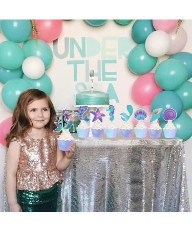 Mermaid Party Decoration Mermaid Cupcake Toppers Wrappers for Under the Sea Party supplies - Buy Online on GoSupps.com