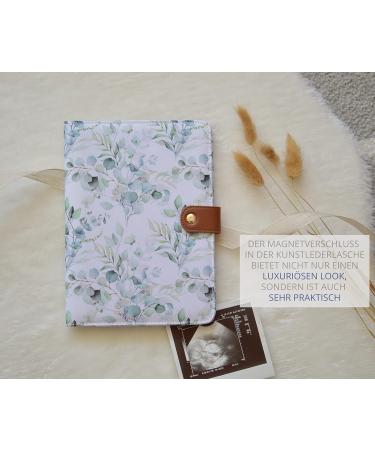 Love My Baby Mother Pass Cover | Document Bag for German Mother Pass | U-Booklet Organizer with Magnetic Lock & 7 Subjects | Eucalyptus (White-Mint) - Buy Online on GoSupps.com