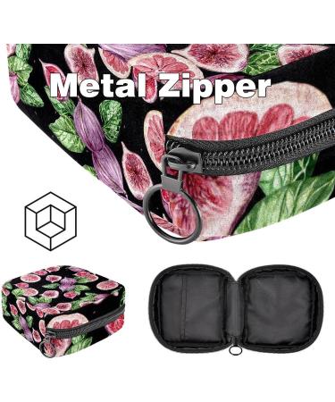 MUOOUM Sanitary Napkin Storage Bag - Fig Leaves Pattern Menstrual Cup Pouch for Feminine Hygiene - Multi-colored - Buy Online on GoSupps.com