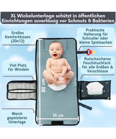 Buy Bubenherz XL Diaper Pocket | Comfort Hygiene Wrap & Non-Slip Wet Cloth | Diaper Bag Organizer for All Sizes - Greybear - Buy Online on GoSupps.com