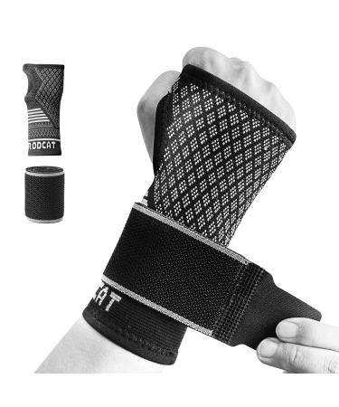 Scrodcat silver wrist compression lifts 4 PCes for carpal tunnel arthritis pain relief treatment wrist bandage with thumb loop for Deman and Men M Sliver Set M