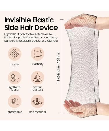 50 Pcs Invisible Hair Nets for Buns - 20 Inches Elastic Edge Mesh Bun Set with Bobby Pins - Hair Donuts for Ballet & Kitchen - Brown - Buy Online on GoSupps.com