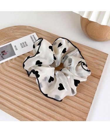 Heart Printed Scrunchies - Scrunchy Hair Ties | Yarn Wovened Elastics Hair Bands | Ponytail Holder Cute Hair Ties | Elastic Hair Scrunchies Hair Accessories for Women Girls Females Kids love - Buy Online on GoSupps.com