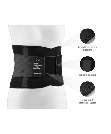Vitalbak Back Bandage - Unisex Lumbar Support Belt for Pain Relief | Adjustable Hip & Back Pain Solution | Black Size M - Buy Online on GoSupps.com