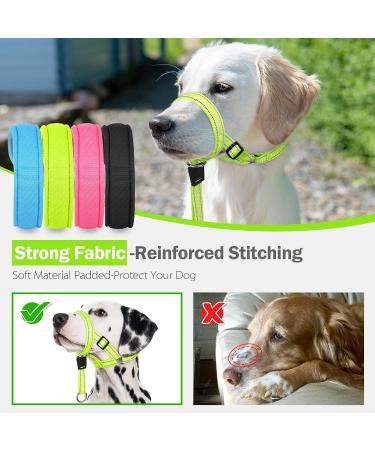 Buy Weesiber Soft Dog Handlebars - Adjustable Padded Halter with Reflective Stripes for Training & Walking | Large Green - No Pulling Comfortable Design - Buy Online on GoSupps.com