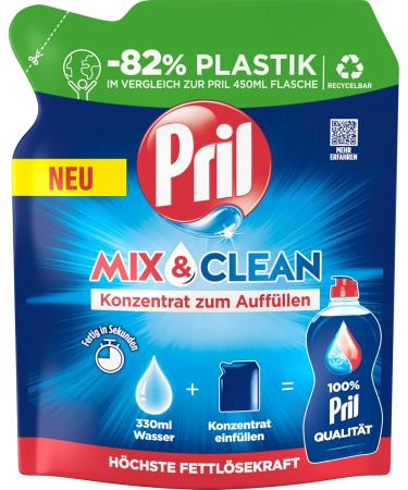 Pril Mix & Clean Concentrate 4x120ml - Eco-Friendly Hand Dishwashing Detergent Powerful Grease Removal Cold Water Efficiency 82% Less Plastic - Buy Online on GoSupps.com