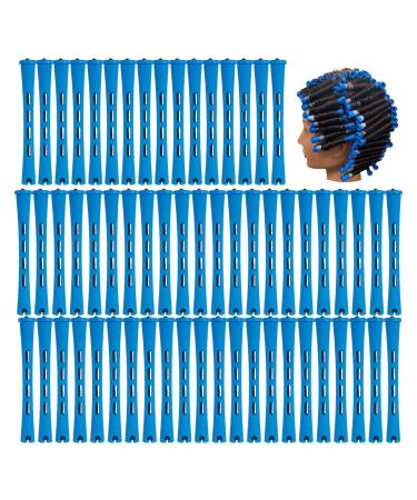 Perm Rods 60 pcs Small Size Hair Rollers for Natural Hair Long Short Hair Styling Tool Hair Curlers 0.35 inch Blue Color