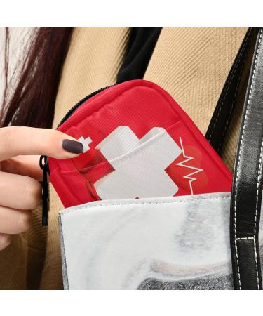 Naanle Red Cross Pill Box - Portable 7 Day Travel Organizer Bag for Vitamins & Supplements - Compact Multi-Colored Design - Buy Online on GoSupps.com