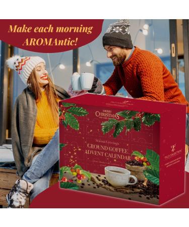 Coffee Advent Calendar 2023 - Selection of 24 Premium Flavoured Coffee Mix - Christmas Presents for Men and Women - Christmas Calendar - Coffee Gifts for Men and Women (Ground Coffee) Ground Coffee Advent - Buy Online on GoSupps.com