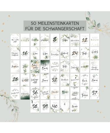 Sky.herz.papier Milestone Cards for Pregnancy - 50 High-Quality Cards & Gift Box - Perfect Gift for Expecting Moms - Buy Online on GoSupps.com