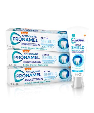 Sensodyne Pronamel Active Shield Whitening Enamel Toothpaste  Cool Mint - 3.4 Ounces x 3