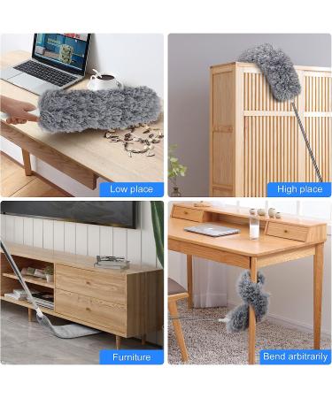 Duster with Extension Pole for Cleaning High Ceilings & Low Places - Ideal for Ceiling Fans, Cabinets, Sofas & Small Spaces - Buy Online on GoSupps.com