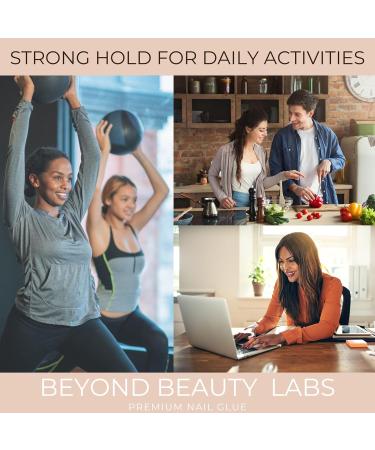 Brush on Nail Glue for Press on Nails | Quick Dry & Long Lasting Acrylic Nail Adhesive - Beyond Beauty Labs 7ml - Buy Online on GoSupps.com