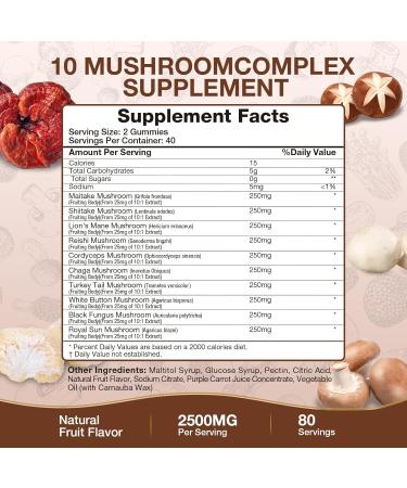 SHAPEINGIRL Mushroom Gummies for Adults 10-in-1 Advanced Blend - Immune Support & Cognitive Boost Mushroom Supplement Complex with Lion s Mane Reishi Chaga Cordyceps 160 Gummies - Buy Online on GoSupps.com