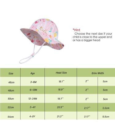 LANGZHEN Baby Girls Beach Sun Hat with Chin Strap - Flamingo Pink, 6-12 Months - Buy Online on GoSupps.com