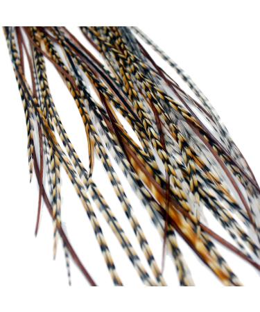 Real Feather Hair Extensions - Auburn Naturals (3 Feathers) - Buy Online on GoSupps.com