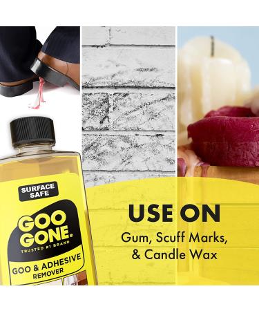 Goo Gone Adhesive Remover - 8 Ounce - Surface Safe Adhesive Remover Safely Removes Stickers Labels Decals Residue Tape Chewing Gum Grease Tar, Pack of 2 - Buy Online on GoSupps.com