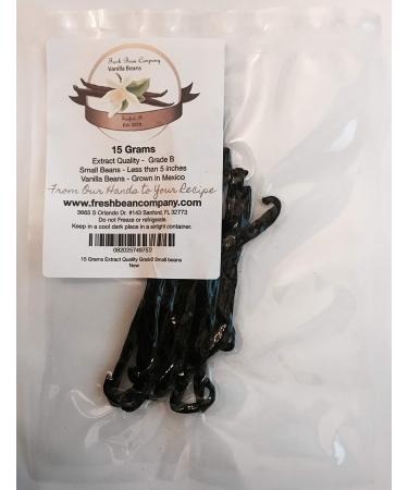 15 Grams Extract Grade B Small Mexican Vanilla Beans (15 Grams) 0.52 Ounce (Pack of 1)