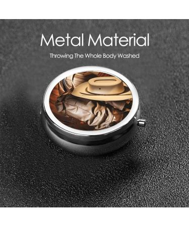 Shop Cowboy Black Hat Western Boots Pill Box - Portable 3-Compartment Design for Small Pills - Ideal Travel Accessory - Buy Online on GoSupps.com