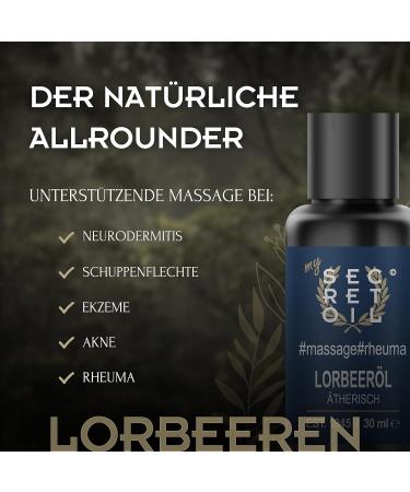 MYSECRETOIL 30ml Laurel Oil - 100% Natural Massage Oil for Rheumatism & Skin Diseases - High-Quality Essential Oil - Buy Online on GoSupps.com
